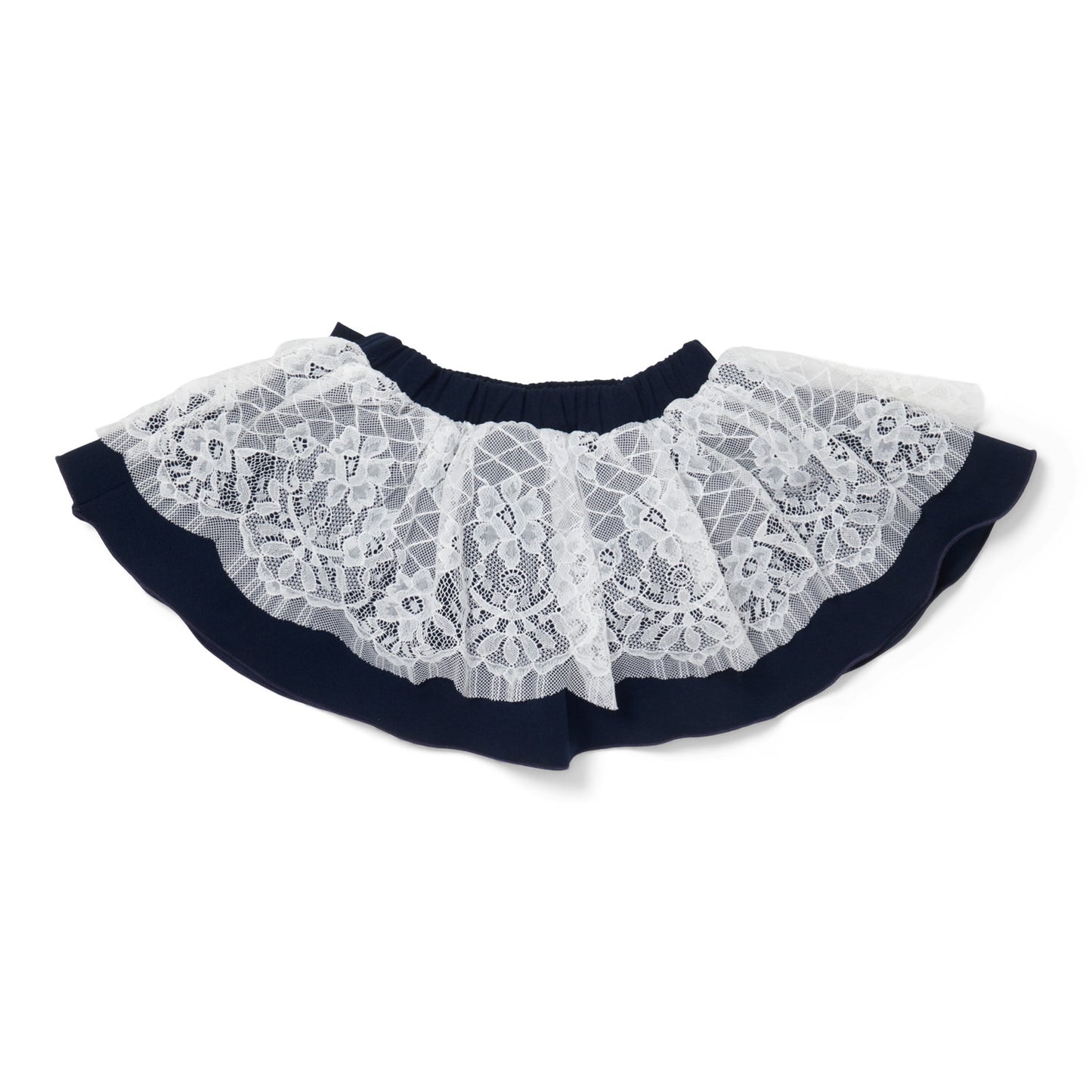 Blue Lace Skirt with Statement Bow