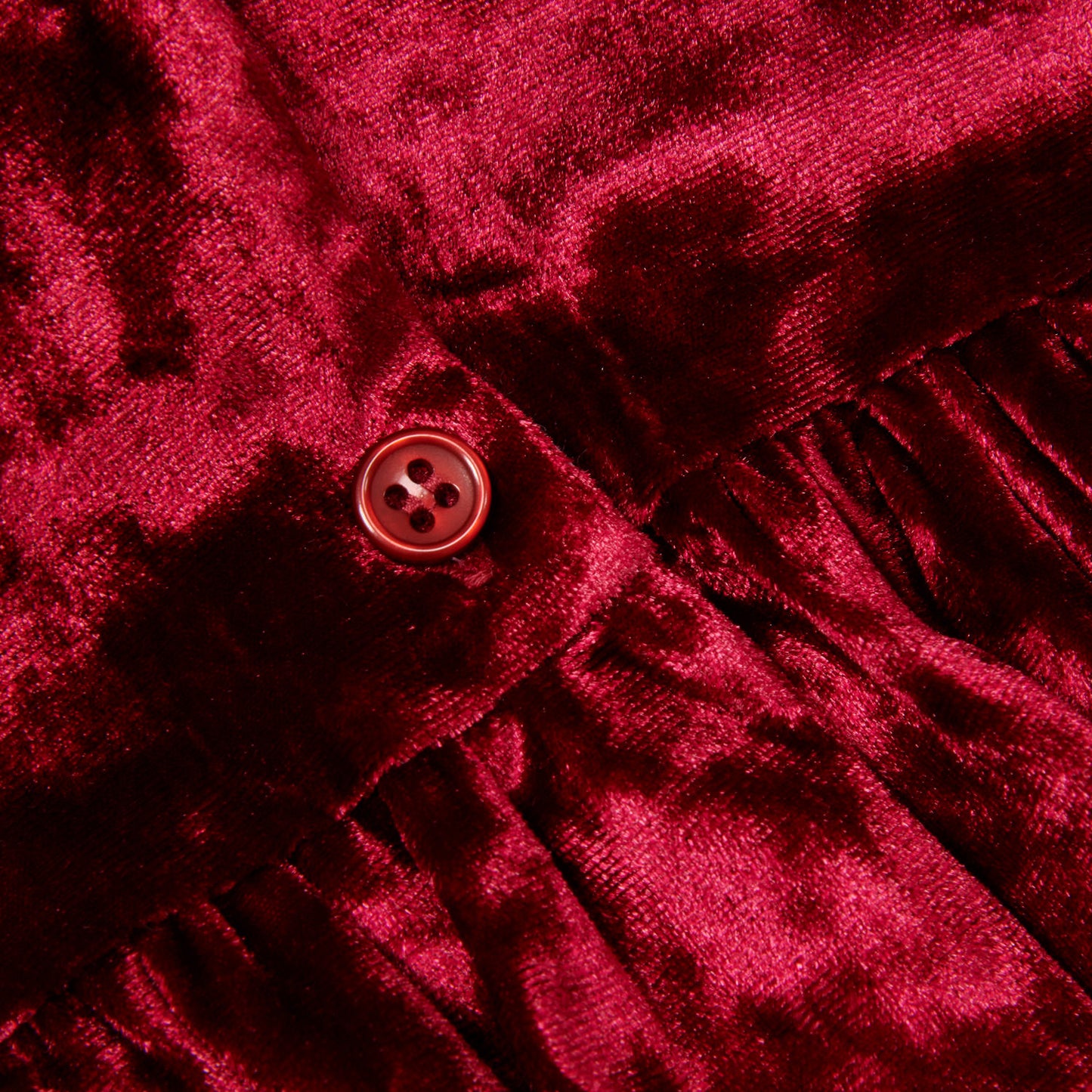 Red Pleated Shoulder Dress with White Lining