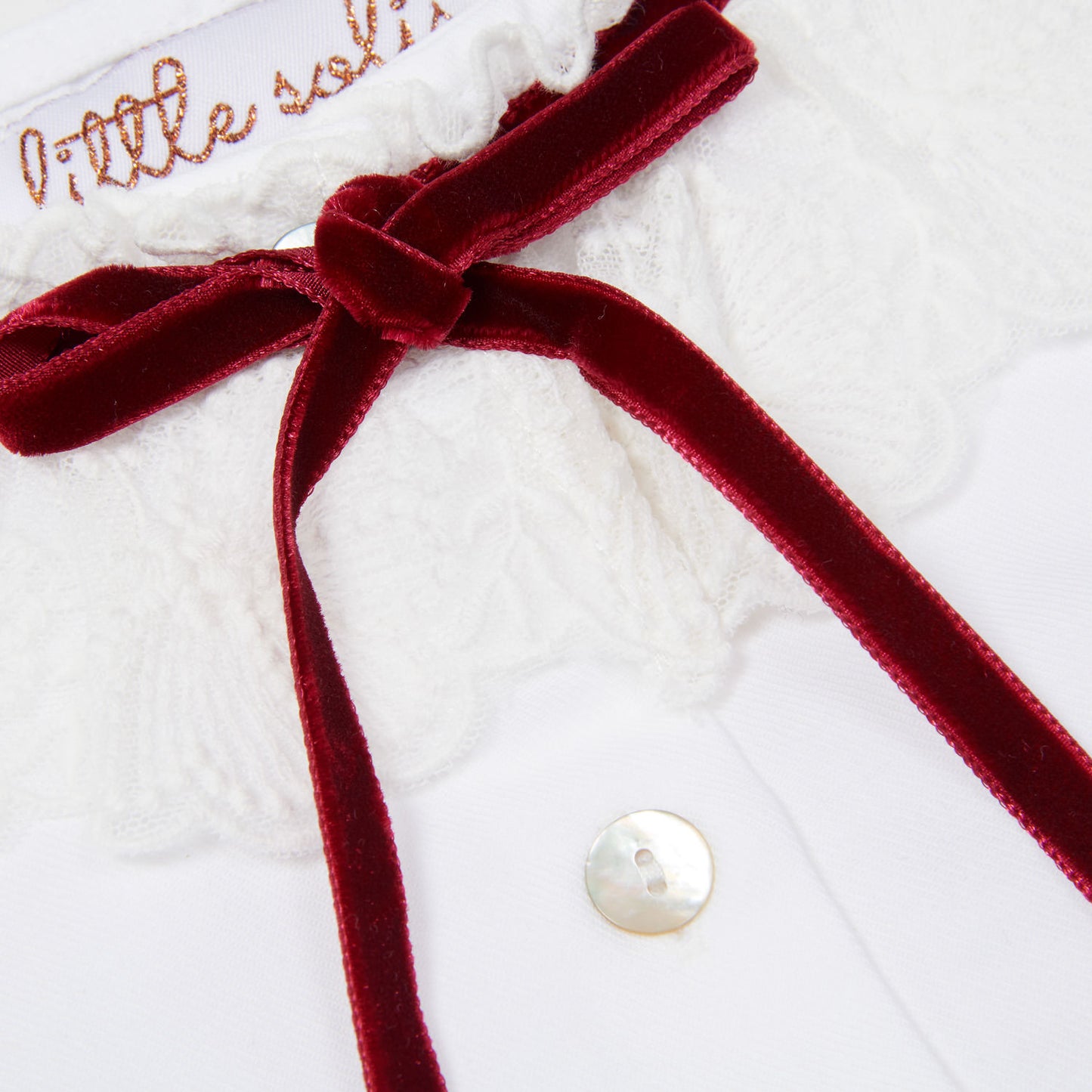 Blouse and Bloomer Skirt Wine Red Set with Lace Details