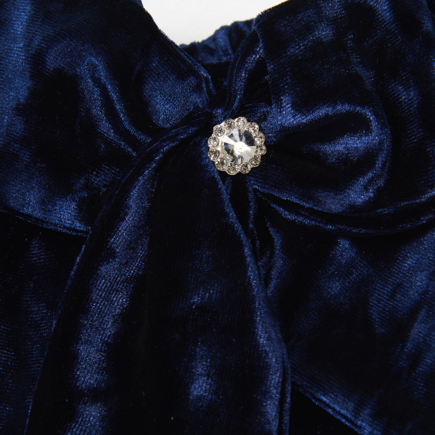 Velvet Tutu Skirt and Lace Blouse Set in Navy