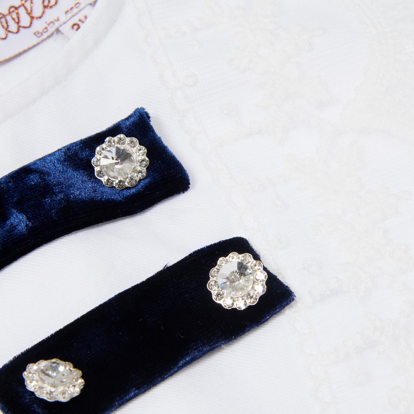 Velvet Tutu Skirt and Lace Blouse Set in Navy
